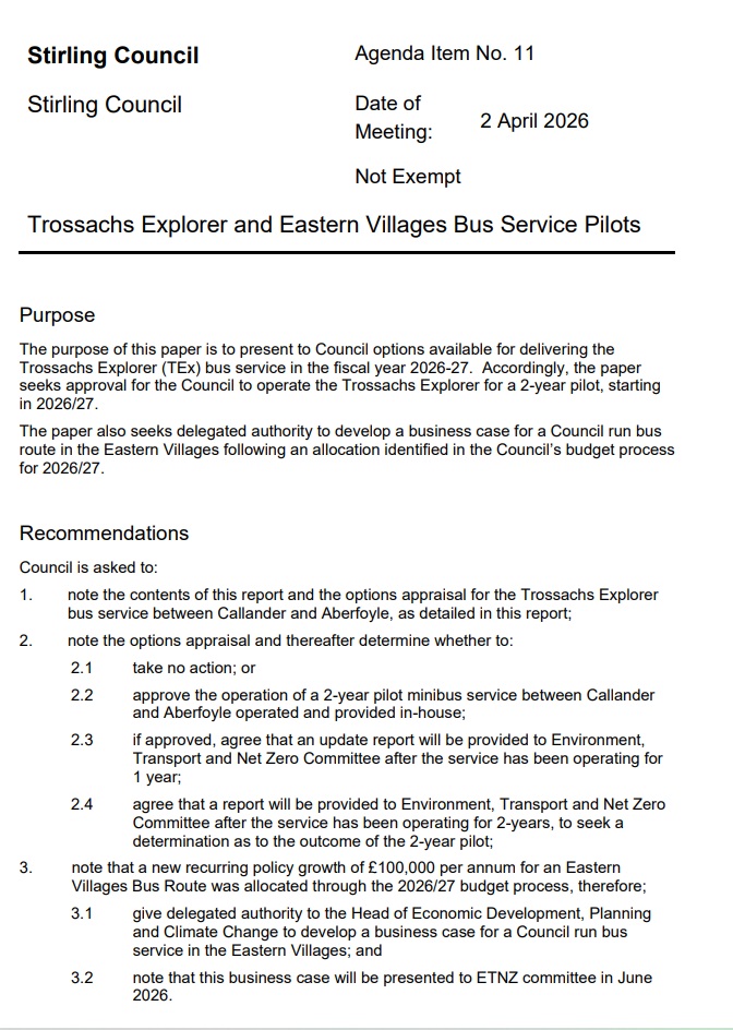 Stirling Council meeting 2nd April 2026